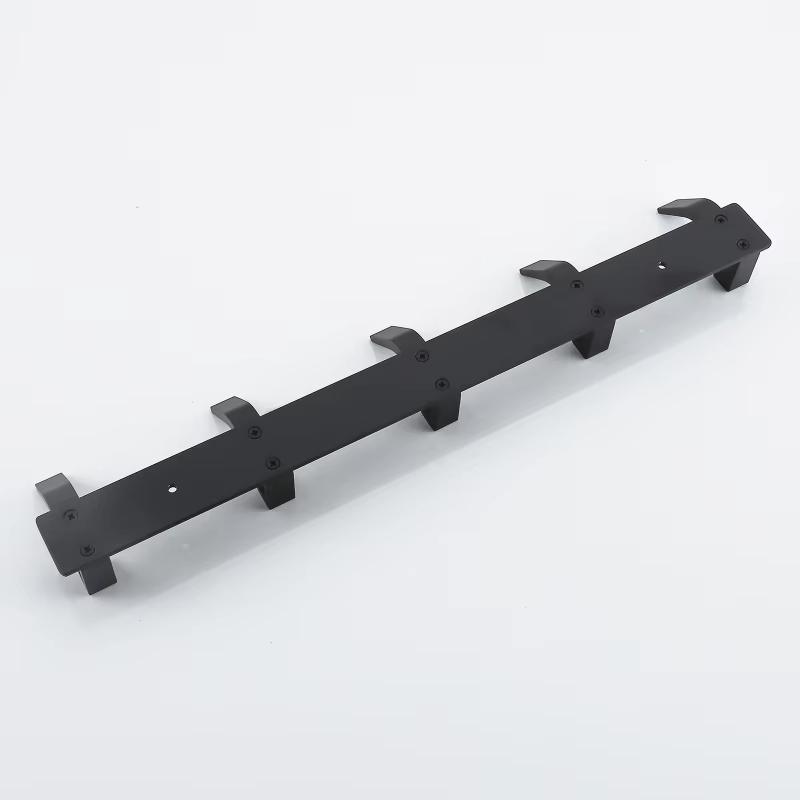 Modern Hanging Hooks For Wall Aluminium Black Towel Holder Bathroom Door Clothe Hanger Coat Rack Wall Mounted