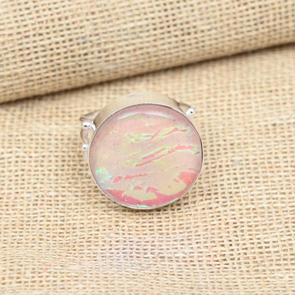 Australian Pink Triplet Opal Gemstone Solid 925 Sterling Silver Inel Bijuterii lucrate manual