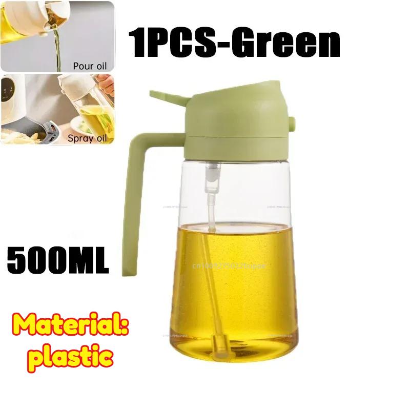 Oil Spray Pot 2-in-1 Plastic Household Kitchen Oil Bottle Nebulizing Mist Filling Cooking Oil Spray Pot Dual Use Camping