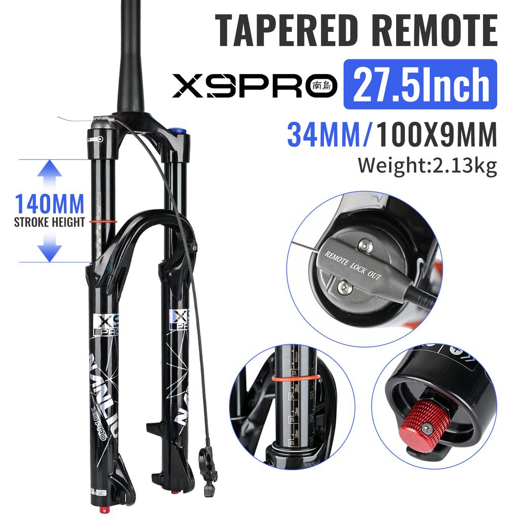 Воздушная вилка Nanlio X9 PRO для MTB 26 27.5 29 дюймов, стойки 34 мм, ход 140/160 мм, масляное демпфирование, BOOST QR