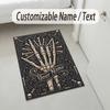 Serpent Floral Theme Soft Crystal Velvet Rug Custom Name & Text Print Non Slip Floor Rug for Bedroom Living Room