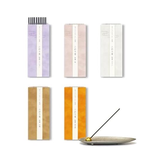 Incense set that can be used for 100 days, 5 types of scents including osmanthus, incense holder included, low smoke, scented assortment, fluffy