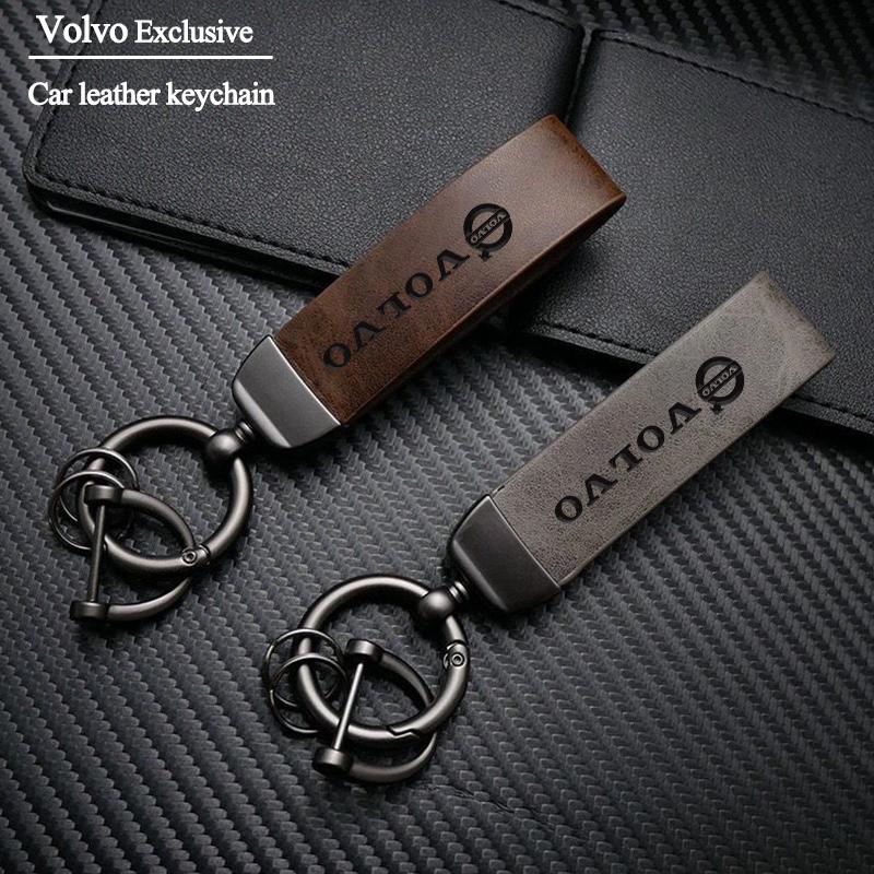 Metal/Leather Car Logo Key Chain Keyring Auto Interiors Accessories For Volvo V50 V90 S80 C40 XC40XC60 XC90 V40 V60 S60 V70 C30