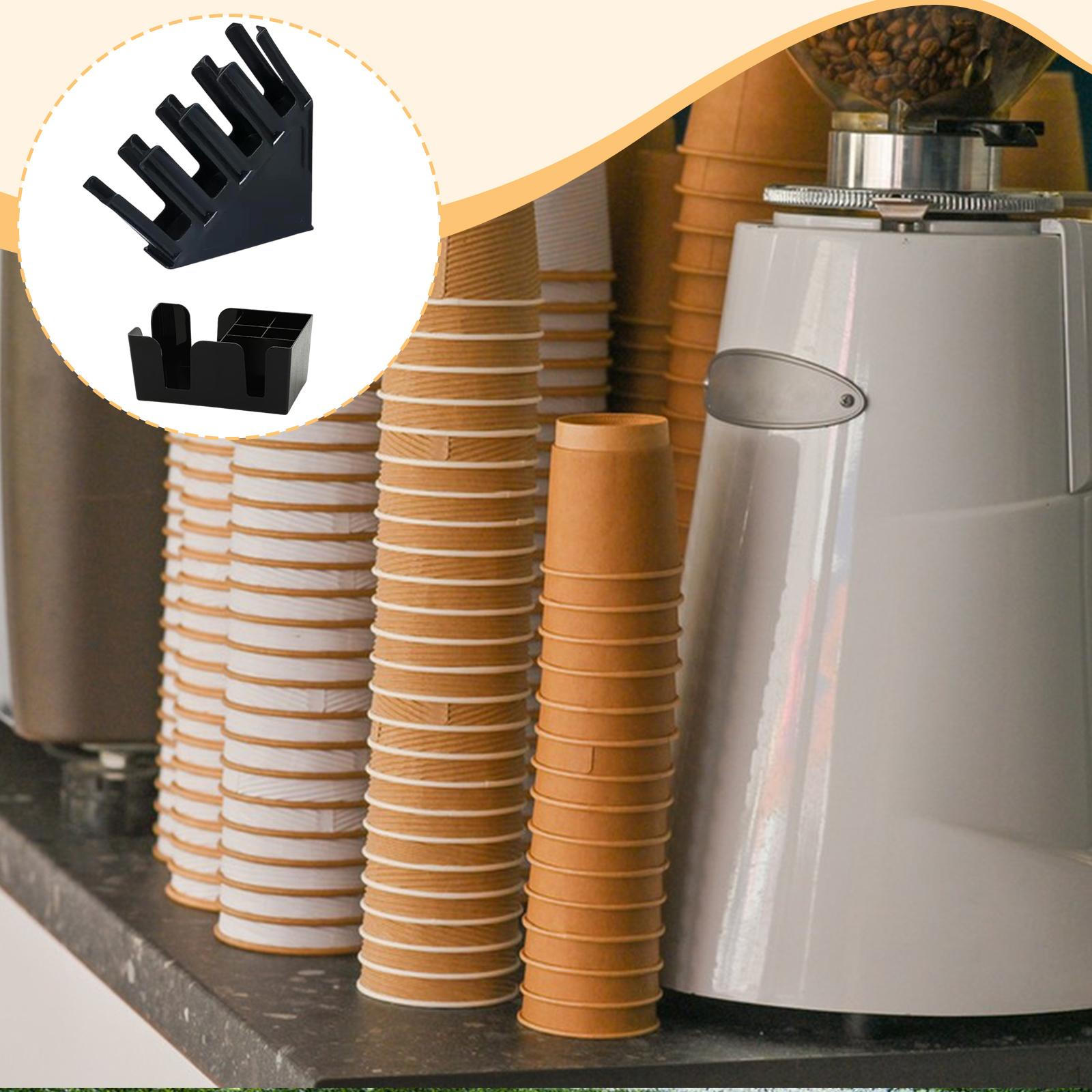 Cup and Lid Holder Coffee Bar Organizer Dispenser Storage Rack for Breakrooms caffè