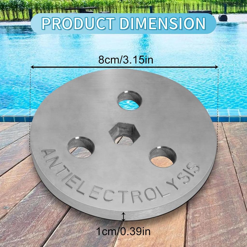 Pool Skimmer Zinc Anode Weight Plate Anti-Electrolysis Weight Pool Skimmer Basket Weight Against Corrosion and Electrolysis
