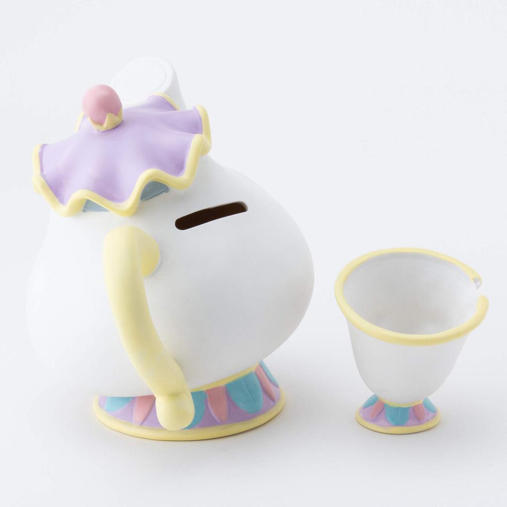 Sunart Disney "Beauty and the Beast" Mrs. Potts & Chip Piggy Bank SAN2743 Cream Diameter 18cm