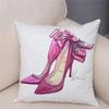 Women'S High Heel Shoes Throw Pillow Cover With Short Plush Print For Living Room Sofa Decoration Cushion Cover Pillow Covers