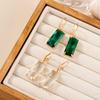 Exquisite Geometric Zirconia Pendant Earrings - Light Luxury Style
