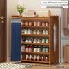 Bamboo Shoe Rack: Multi-Layer Dustproof Cabinet for Compact Home Storage