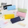 Solid Color Stationery Bag for Teens Pencil Case with Zipper And Handle Durable Oxford Large Capacity Pouch Organizer Portable Lightweight