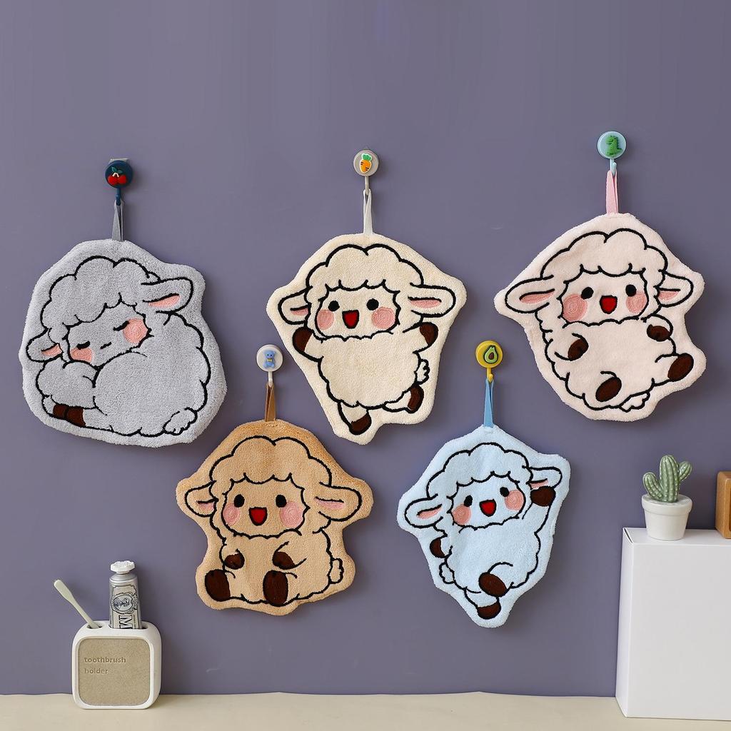 Adorable Lamb Hanging Hand Towel - Fun Household Cloth for Kitchen & Bathroom, Perfect for Kids
