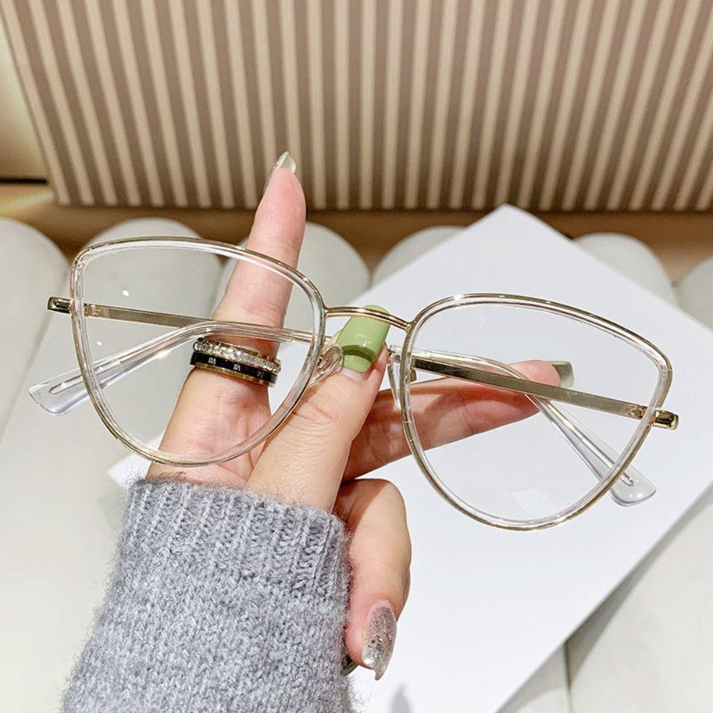 

Новые Уникальные Очки Кошачий Глаз Ретро Мода Очки с Защитой от Синего Света Металлическая Оправа Женские Мужские Компьютерные Очки для Чтения