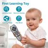 Kids Realistic TV Remote Control with Soft Light and Sound, Early Educational Learning Remote Toy with 3 Different Language, Musical Remote Toy for 6