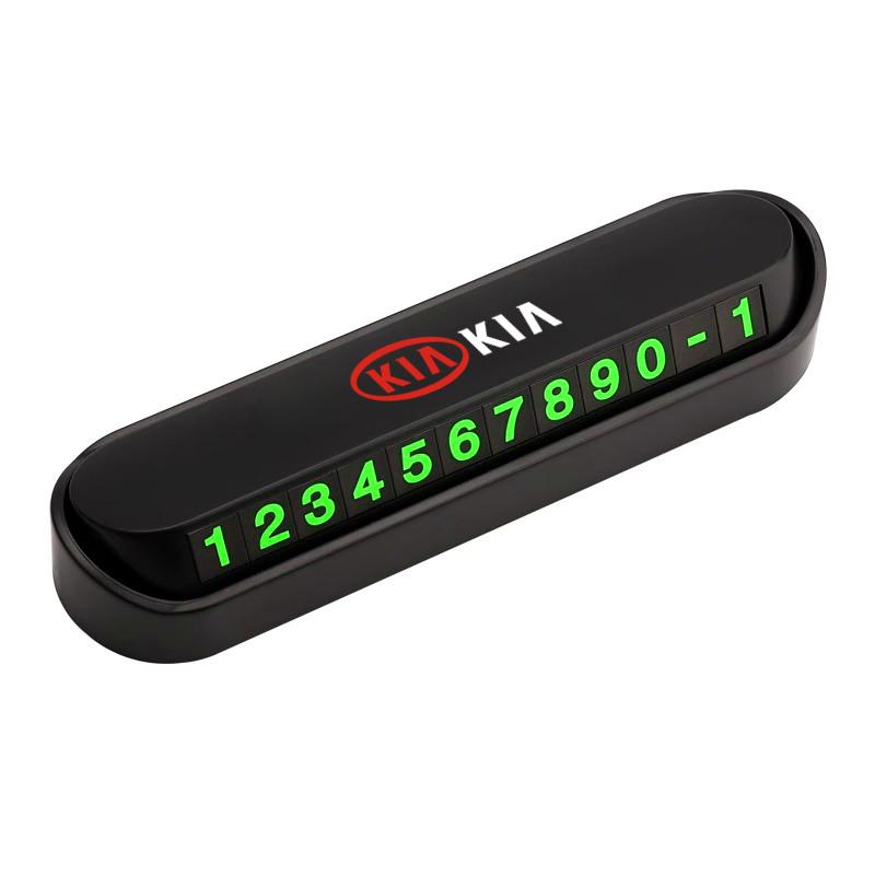 Car Temporary Parking Card Auto Emblem Phone Number Card Plate For KIA K5 K9 Ceed RIO Sorento Stinger Forte EV6 Niro Soul Cerato VP5