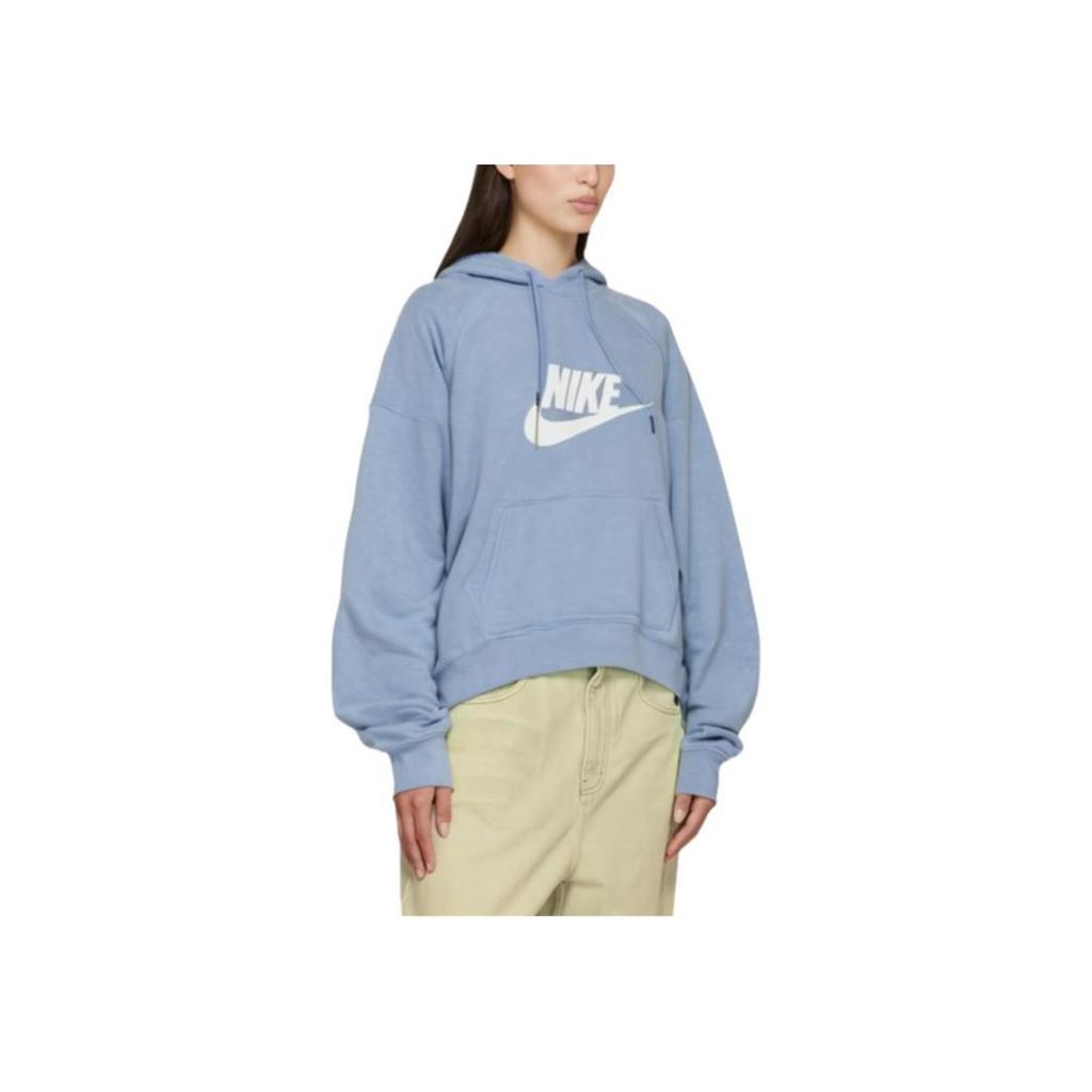 Nike Logo Printed Comfortable Hoodie Sweatshirt Women Sweatshirt Light-Blue DJ4127-431