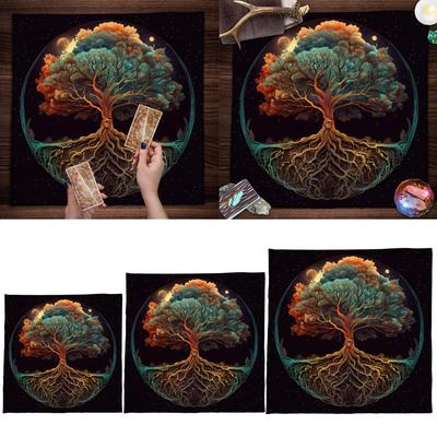 Tavola per Divinazione Telo da Tavolo Arazzo Alberi della Vita Tavola per Carte dei Tarocchi Astrologia Tarocchi Mazzo di Carte per Stregoneria