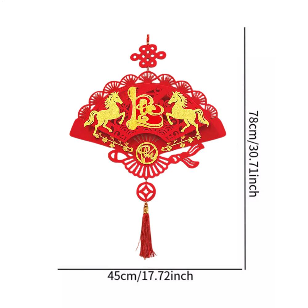 2026 Pferdejahr Vietnamesischer Schmuck Frühlingsfest Beflocktes Flaches Hängendes Ornament Vietnamesischer Fu-Zeichen Anhänger
