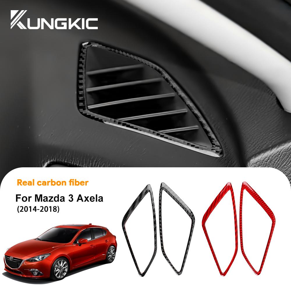 Armaturenbrett-Lüftungsdüsen-Zierleisten aus Kohlefaser für Mazda 3 Axela 2014-2018 LHD RHD