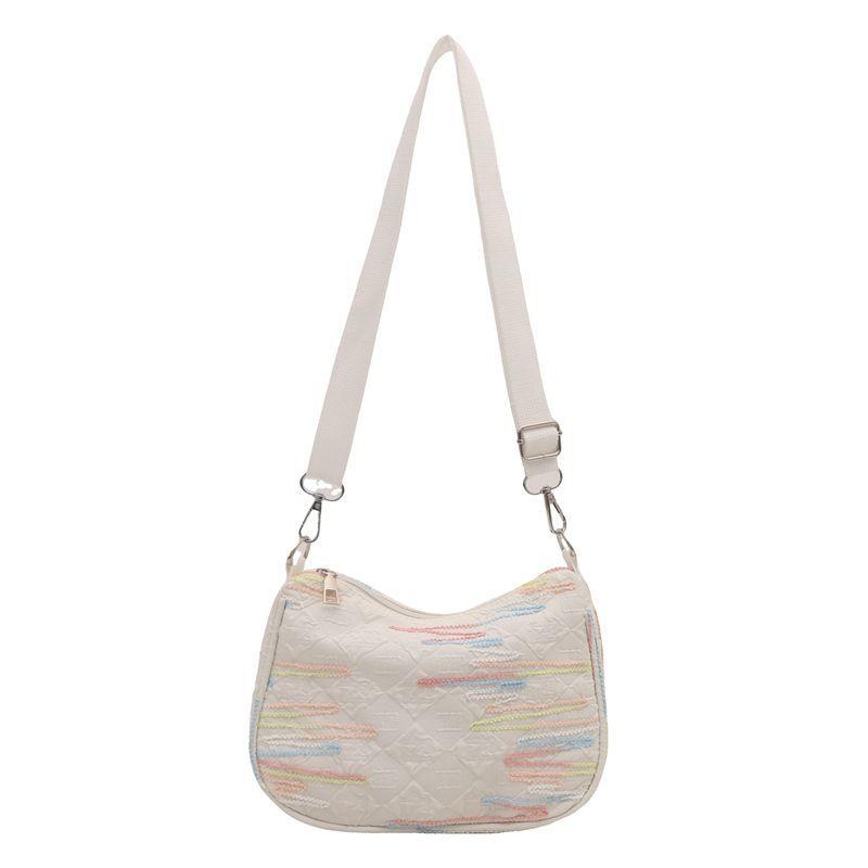 Cute Little Fresh Rainbow Pleated Crossbody Bag Japanese Ins Lightweight Niche Dumpling Bag Forest Style Girl Commuting Bag
