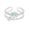 [Blue Ocean Secret Realm] Starfish Shell Enamel Oil Drip Zir*****Pening Ring Niche Light Luxury High Sense Ring