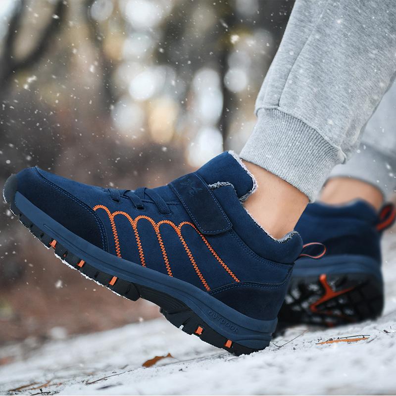 Winter Herren Stiefel Damen Wasserdicht Wildleder Warm Schnee Stiefel Herren Arbeit Freizeit Schuhe High-Top Rutschfest Knöchel Plateau Stiefel Herren Größe 48