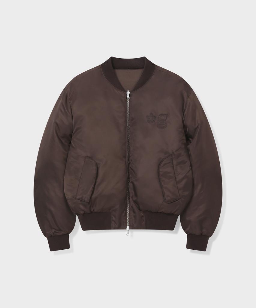 GRUNDEN Reversible Puffer Bomber Jacket (Brown)
