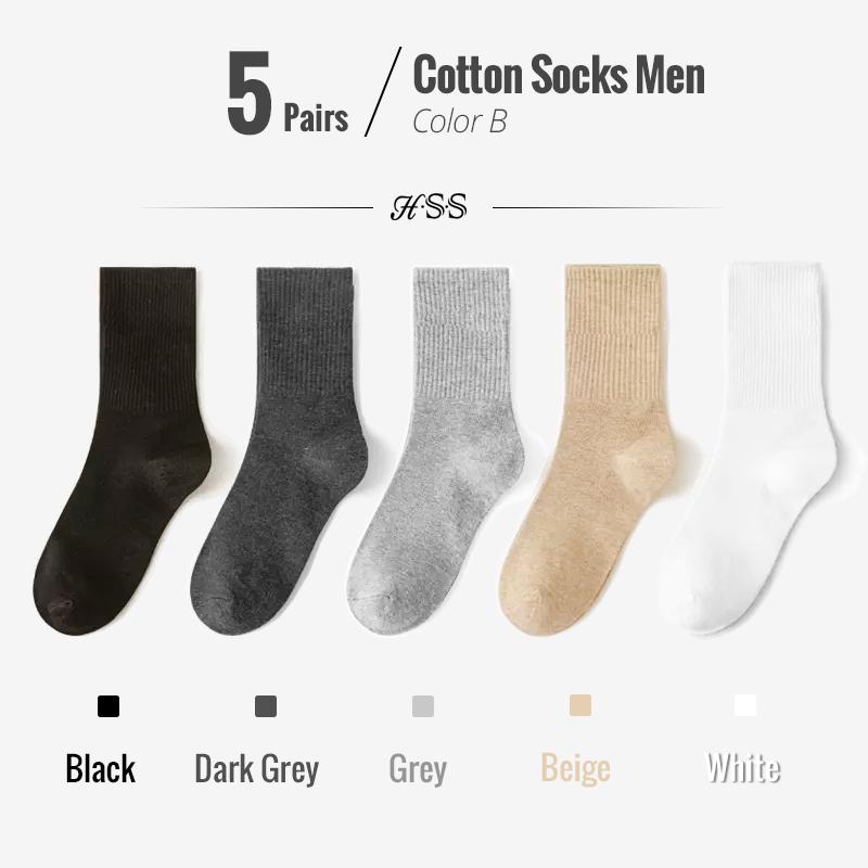 5/10 Paires Chaussettes 95% Coton Peigné Homme Business Robe Chaussettes Longues Douces Respirantes Printemps Été Chaussettes Colorées Pour Homme 5 Paires/Lot