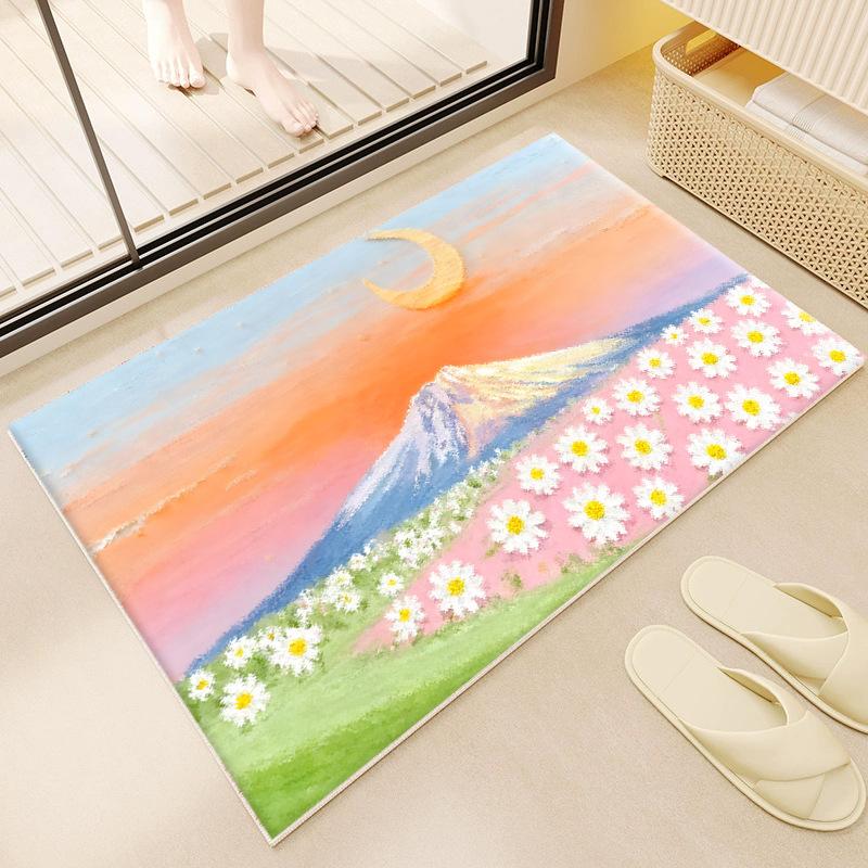 Cartoon Carpet Bathroom Absorbent Soft Floor Mat Bedroom Bedside Decorative Floor Mat Resistant To Dirt