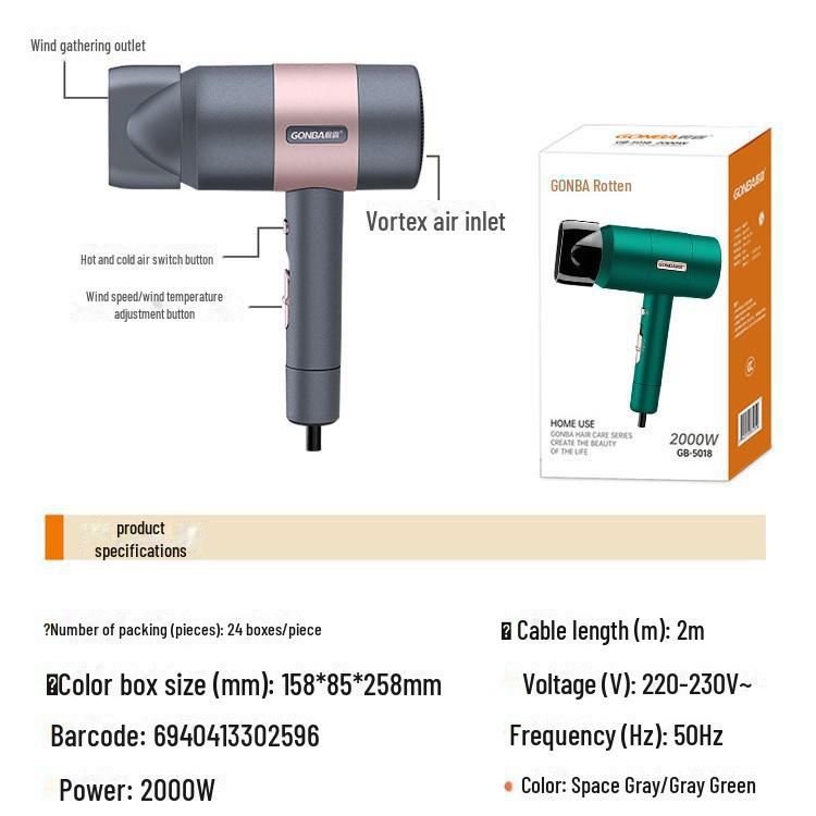 High-Power Quick-Drying Hair Dryer - European & Japanese Standards