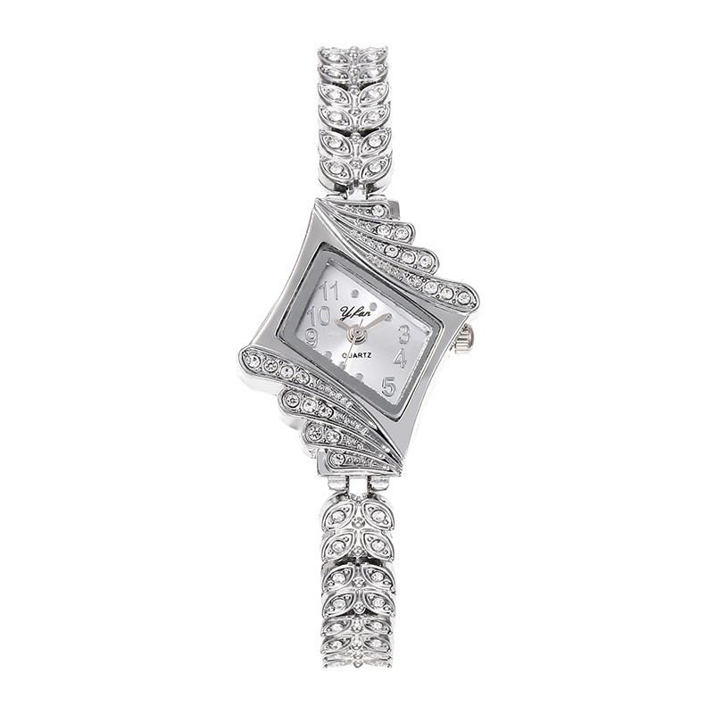 

Womens Fashion Watch Alloy Quartz Waterdrop Dial Casual Jewelry For Students Silver White
