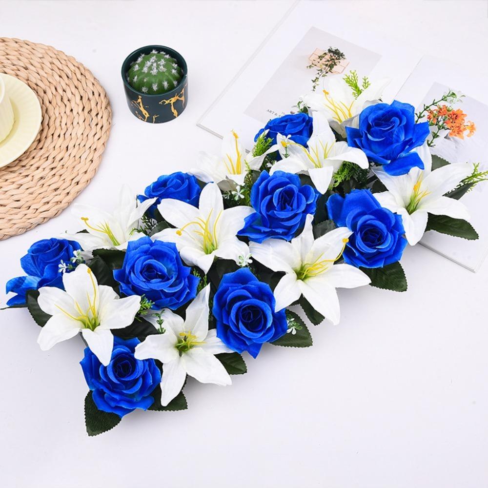 Bågdekoration Konstgjord blomma Simulerad rosbåge Livsliknande Realistisk Bakgrundsvägg Lyxig Blomsterarrangemang Bågar Dekor