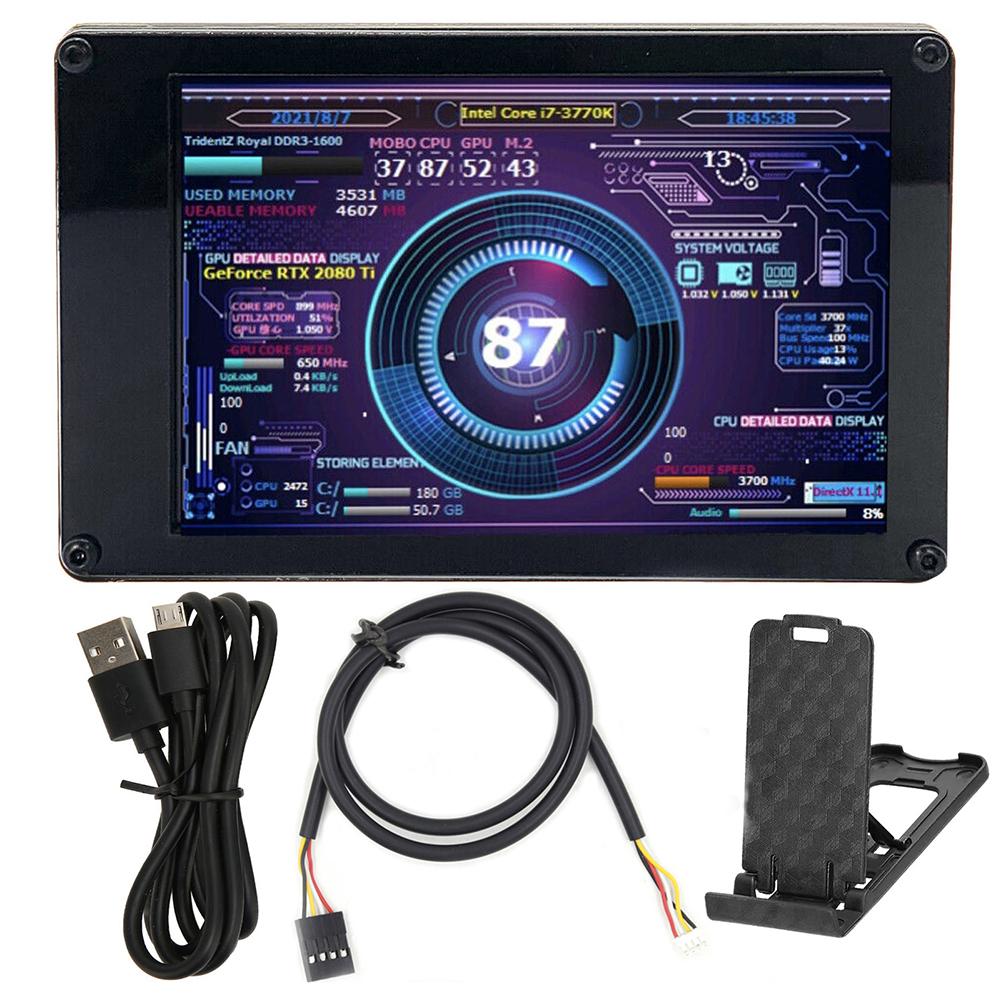 

Dual USB Temperature Monitoring 3.5 Inch IPS DIY Computer Temperature Monitoring CPU GPU RAM HDD for WINDOWS LINUX Raspberry Pi