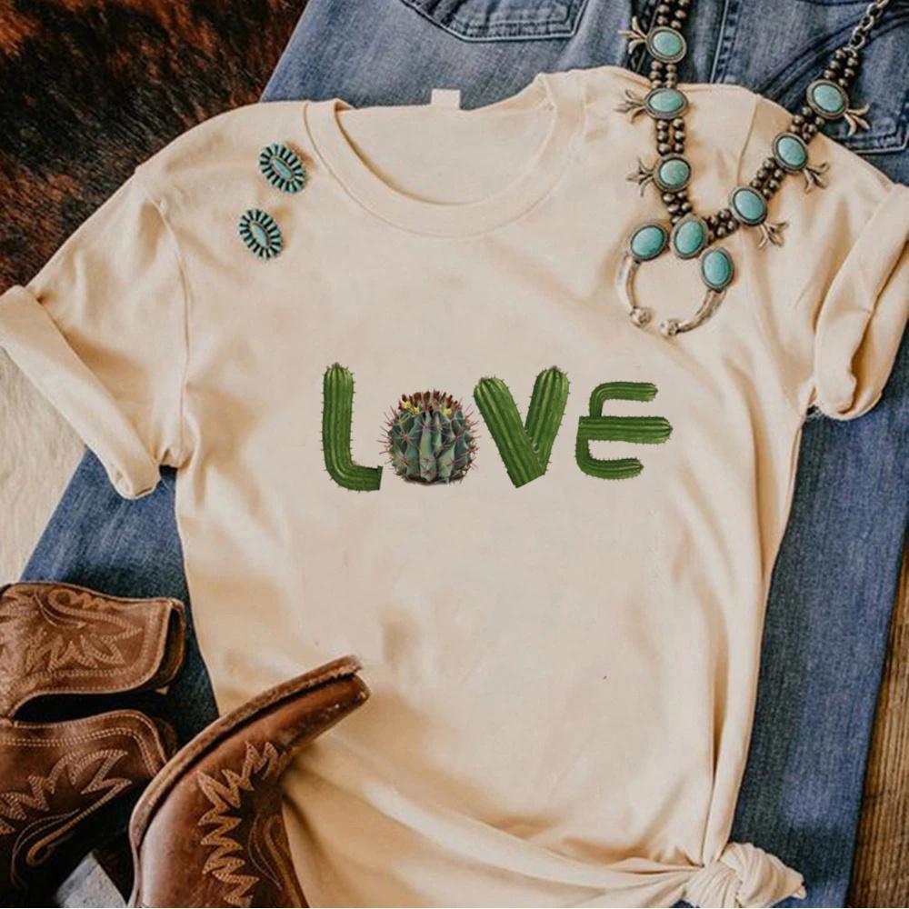 Plants Love Printed Tee Women Streetwear Summer Top FeUnisex Round Neck TShirt Short Sleeve Fit for Daily Wear Casual Clothing