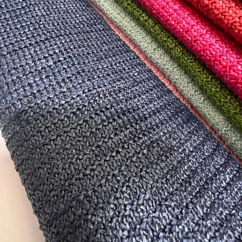 1 Yard PP Raffia Gewebter Stoff Atmungsaktiv Umweltfreundlich PP Stroh Handstrickmaterial Handgefertigt DIY Strand Stroh Handtaschenmaterial