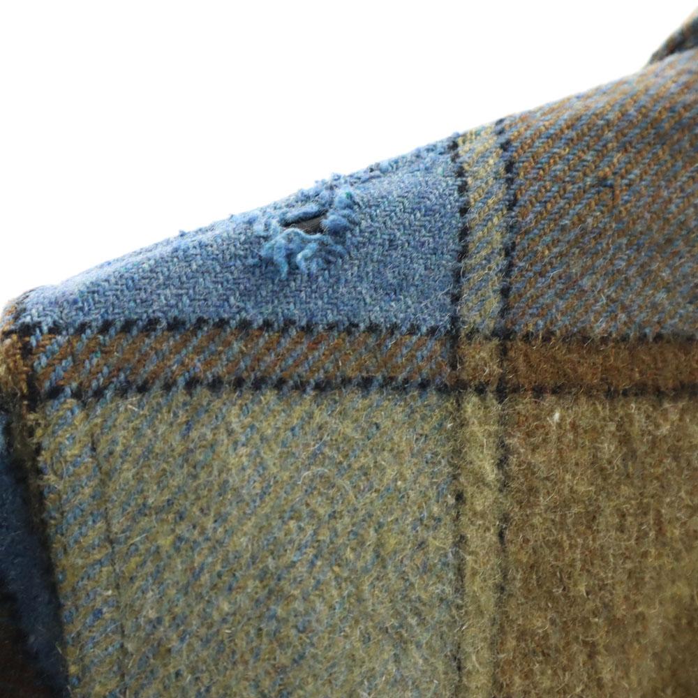 TOWNCRAFT 60s Vintage Triangle Tag Check Pattern Long Sleeve Wool Shirt S Men's Used