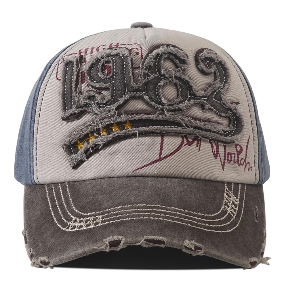 

1962 Letter Embroidered Baseball Cap Hip Hop Vintage Washed Cotton Snapback Hat Women Men Adjustable Outdoor Sun Visor Caps Adjustable