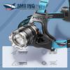 Lampe Frontale LED Rechargeable Requin Souriant avec Capteur de Mouvement
