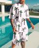 European and American summer new 3D digital print men's fashion casual set, T-shirt and shorts set