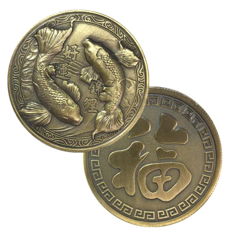 

1Pcs Collectibles New Year s Christmas Gifts 2026 Chinese Koi Vintage Coin Lucky Coin Fu Commemorative Coin бронзовый