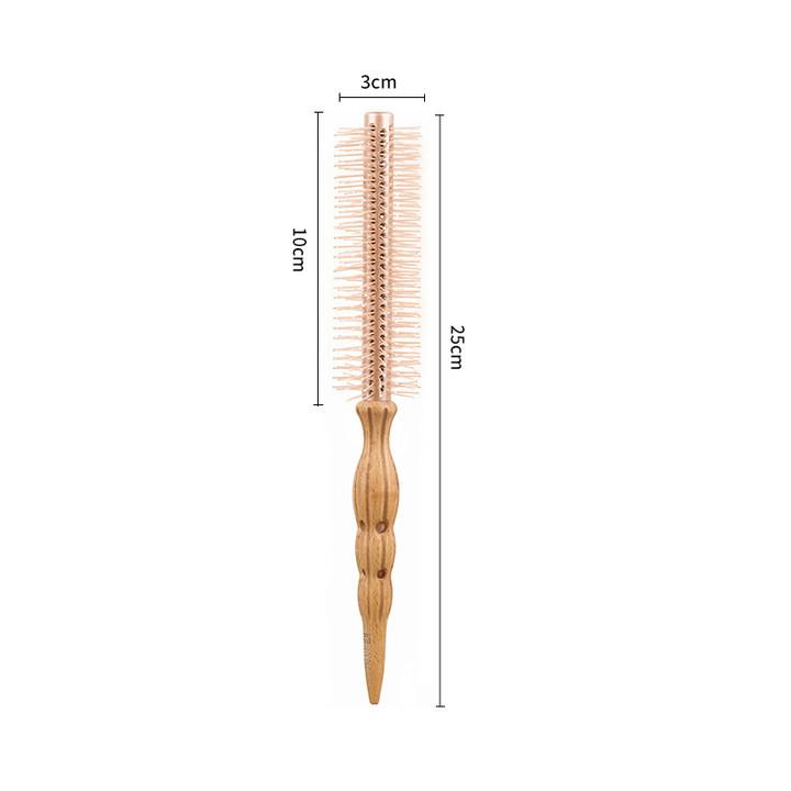 

Wood Round Curly Combs for Women Hairdressing Massage Brush Salon Barber Aluminum Tube Hair Styling Comb Styling Accessories