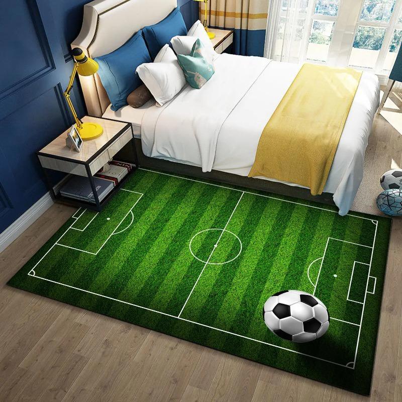 Football Field Carpet Large Area Rugs for Living Room Children's Play Anti-slip Home DecorBedroom Bedside Foot Pad Bath Doormat