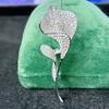 Women Brooch Sparkling Rhinestone Inlaid Common Callalily Shape Anti-Exposure Buckle Suits Shirts Sweaters Bags Pin Outfit Accessory