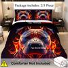 Fajny Pies Płomień Drukowany 3D Poszwa na Kołdrę Poszewka Miękki Poliester Dodatki Pościelowe Wystrój Domu Motyw Zwierzęcy Zestawy Poszewek na Kołdrę