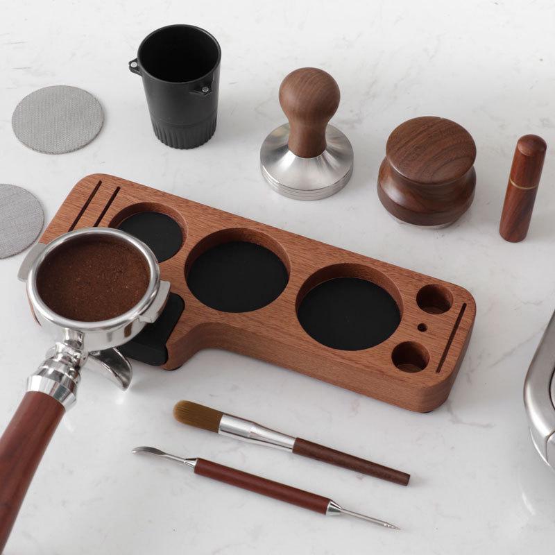 Beechwood Coffee Tamper Base & Dosing Cup Holder