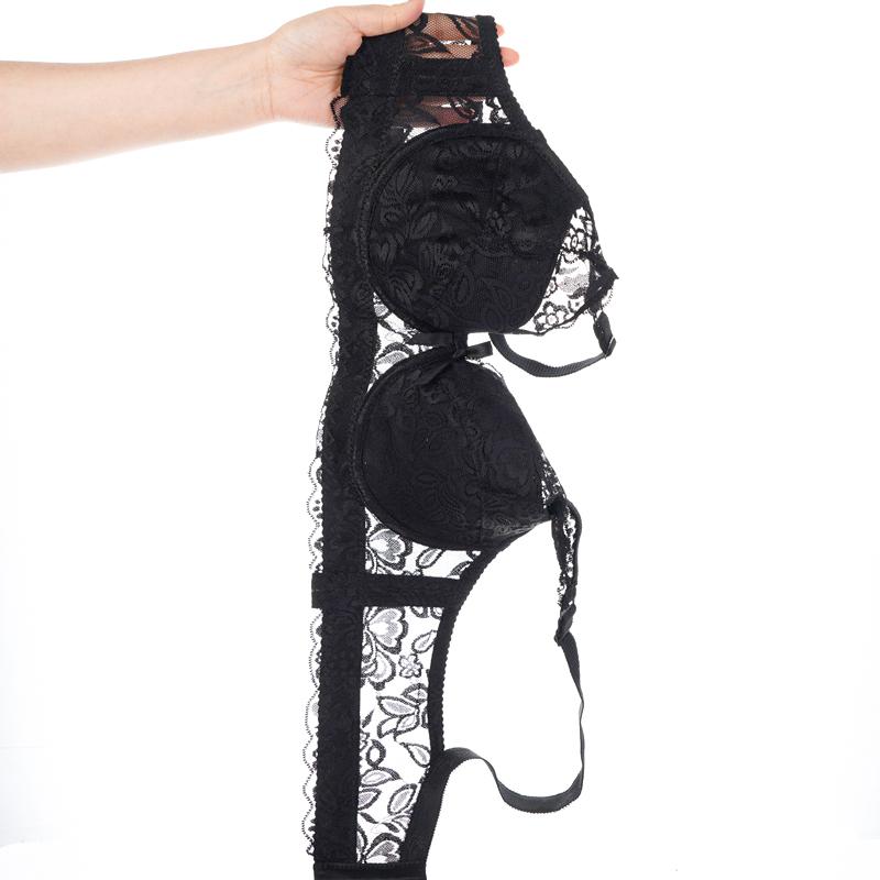 Sexy Lace Hollow Out Breathable Bras for Women Ultra-Thin Solid Color Bra Underwire Push-Up Bras