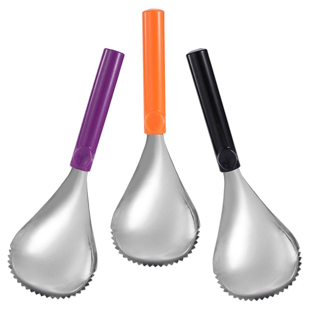 3 szt. Krajalnica z ząbkowanej stali nierdzewnej do dyni, Łyżeczki dla niemowląt, Usuwacze do dyni