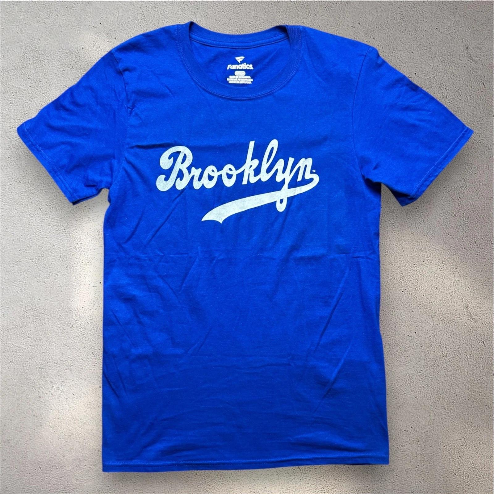 Fanatics Brooklyn Script Graphic T- Shirt Mens Small Royal Blue Short Sleeve Tee 3XL