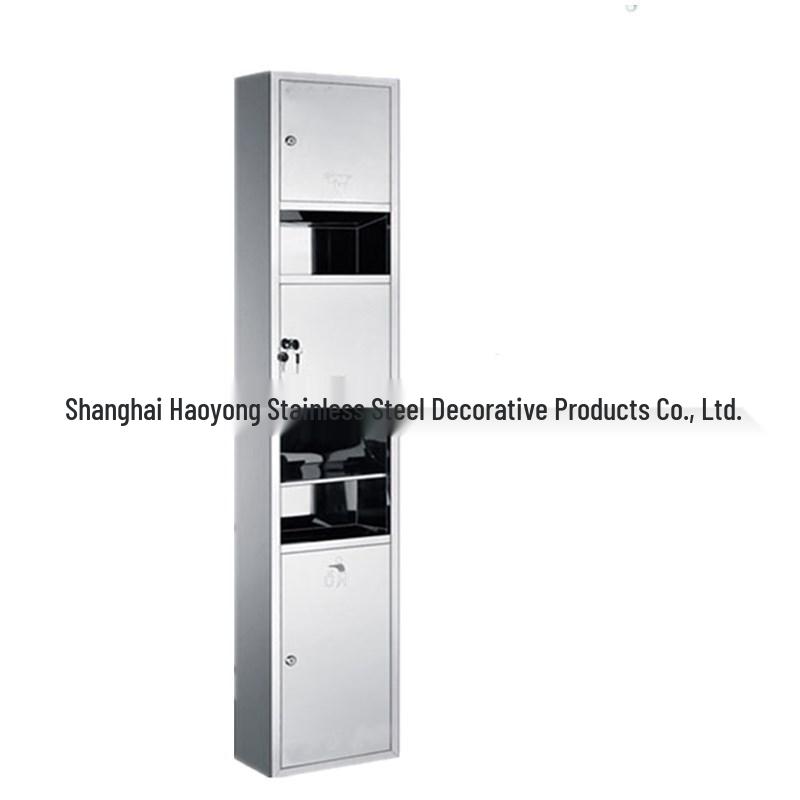 Recessed Stainless Steel Hand Paper Box with Trash Can for Hotels and Offices