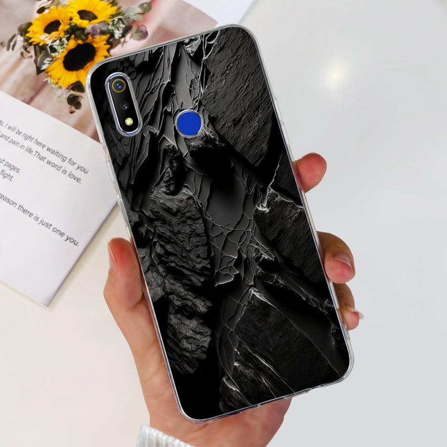 For Realme 3 Pro Case Soft Silicone Marble Butterfly Cover For OPPO Realme 3 Pro RMX1851 Coque Realme3 3i RMX1825 RMX1821 Fundas