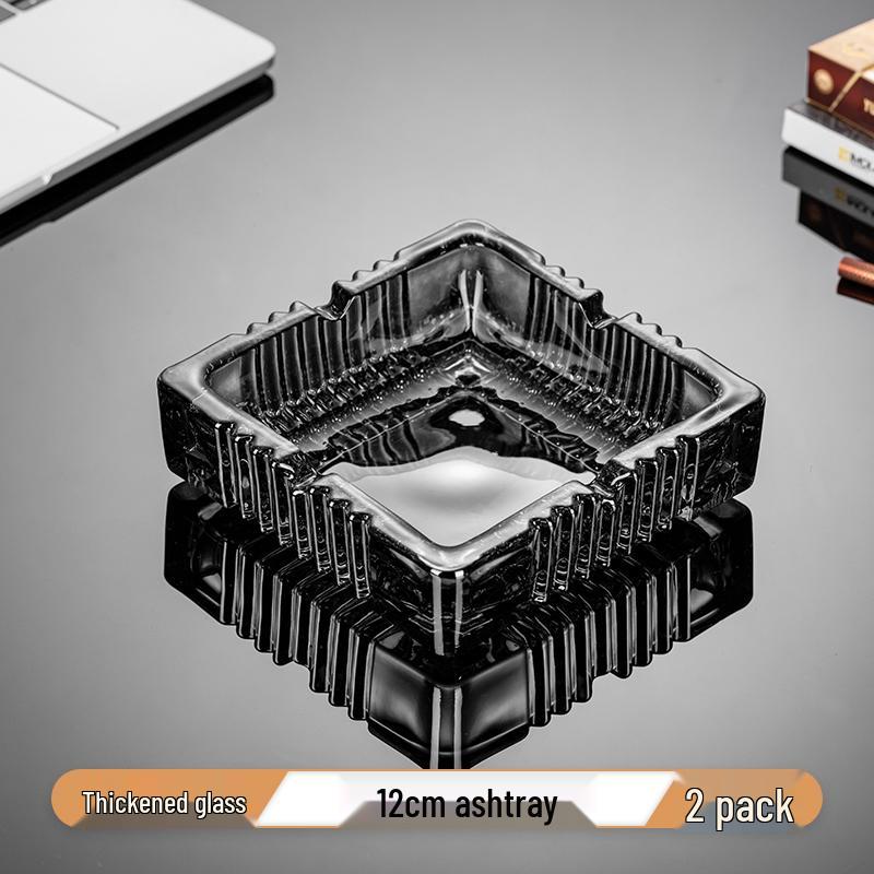 Crystal Glass Ashtray: Elegant, Fly-Repellent Design for Home or Office